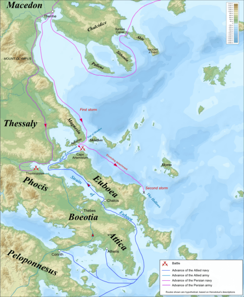 The Battle of Thermopylae Campaign map. 