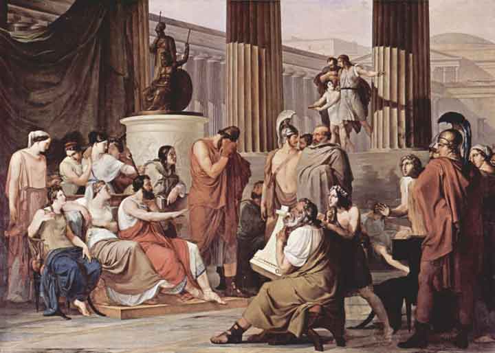 Odysseus at the house of Alcinoos