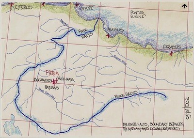 Map of Halys River - Thanks to http://www.cartographyunchained.com/cghs1.html