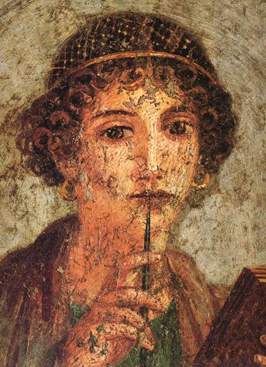 Painting of Sappho in Pompeii