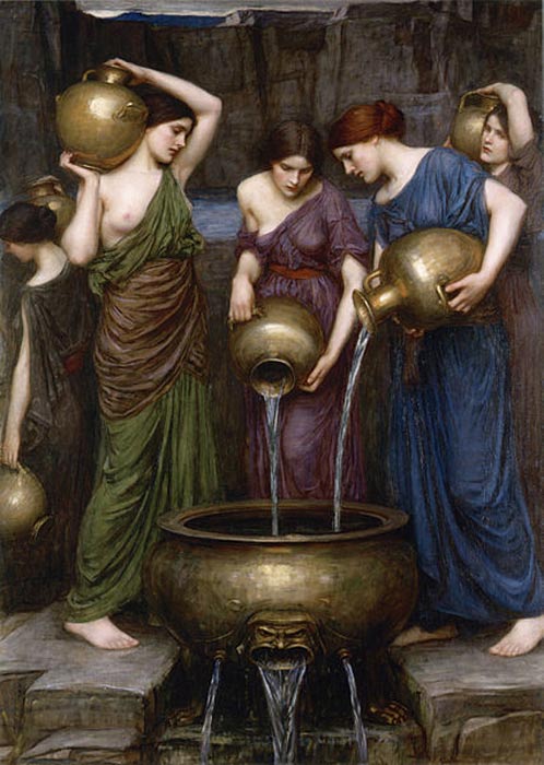Danaides pouring water