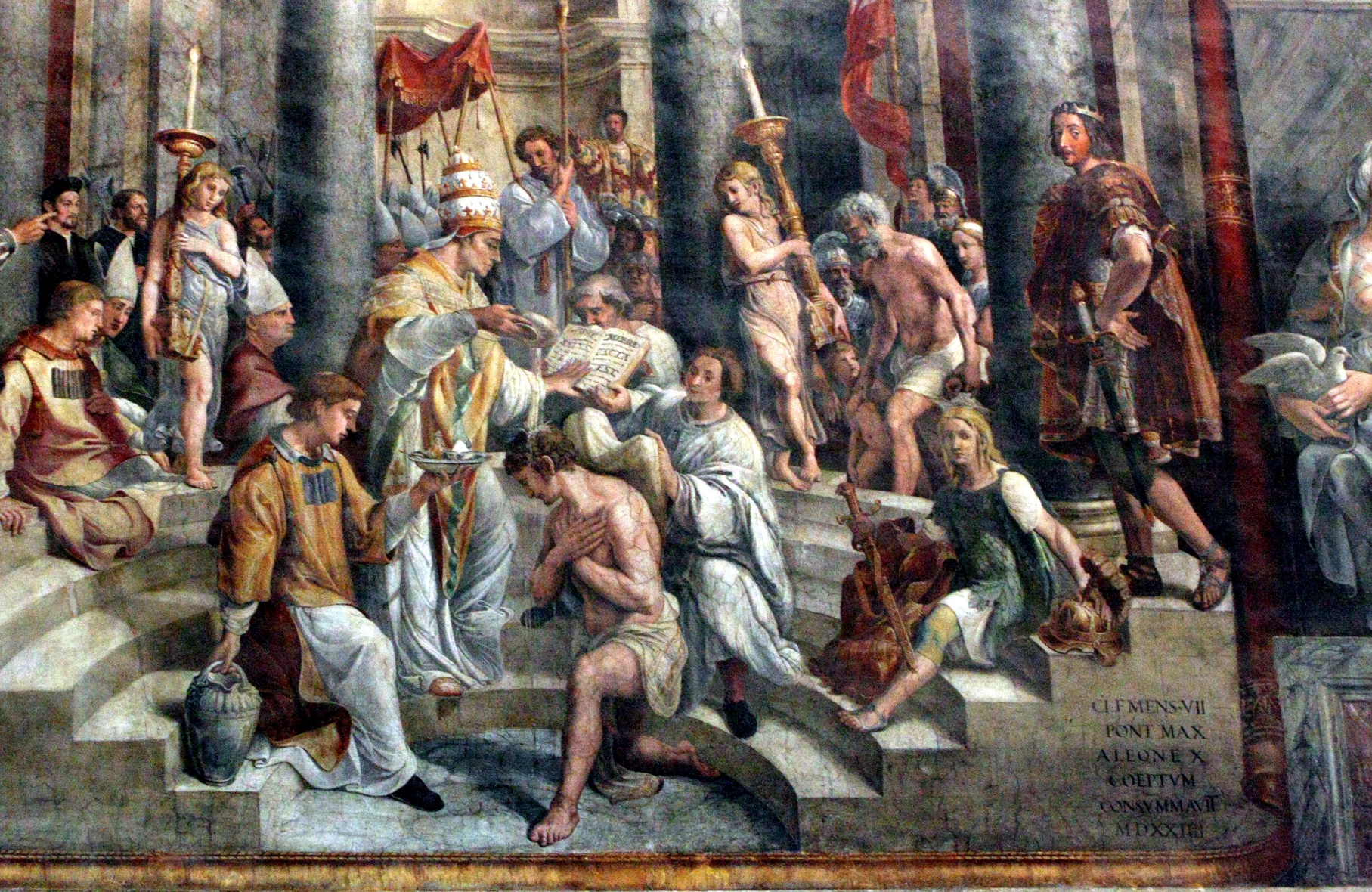 После победы над антонием. Крещение Константина 1. Крещение Константина Великого фреска.