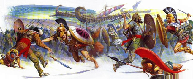 Artists depiction of the Battle of Marathon