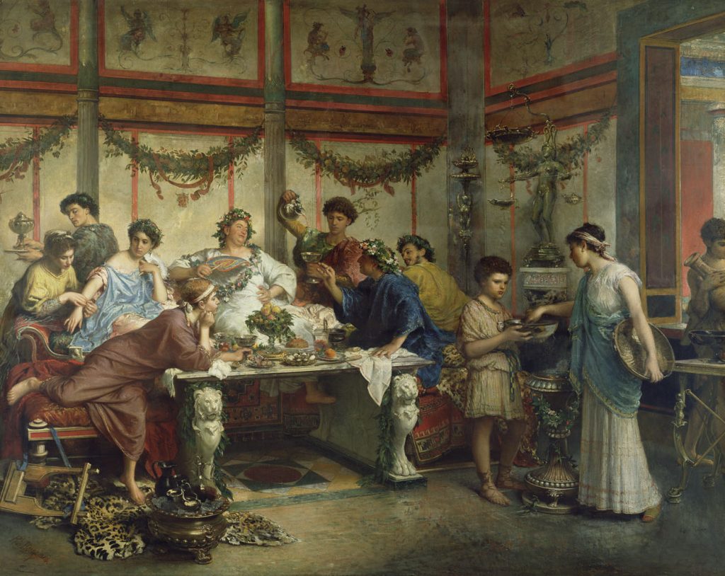 Painting of Ancient Roman drinking