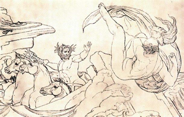 Painting of Poseidon and Ajax