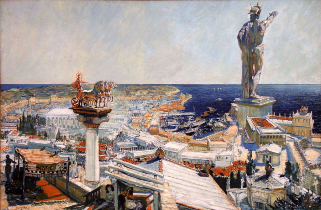 Painting of the Statue in Rhodes