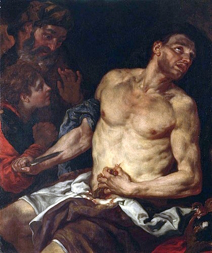 Painting of the death of Cato
