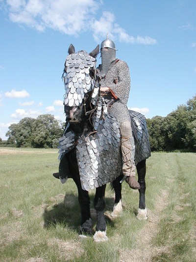 A modern re-enactor dressed as a   Cataphract 