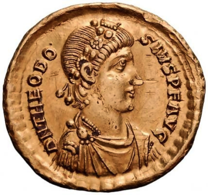 Coin of Emperor Theodosius I 