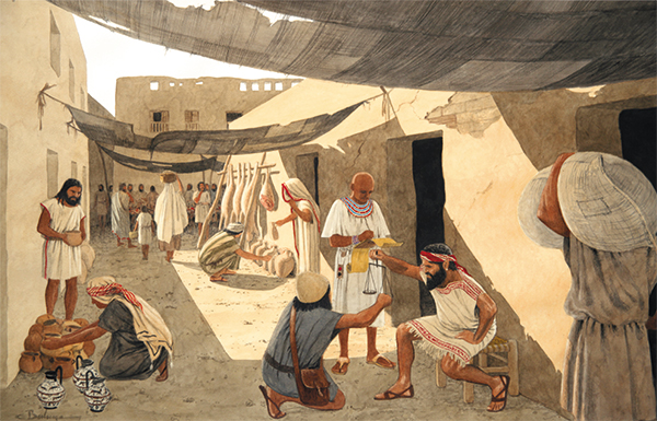 ancient people trading goods