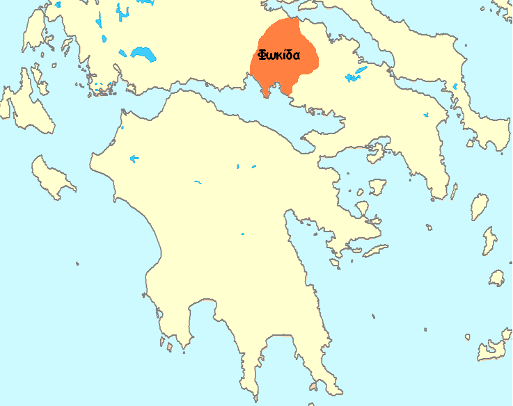 Map showing location of ancient Phocis
