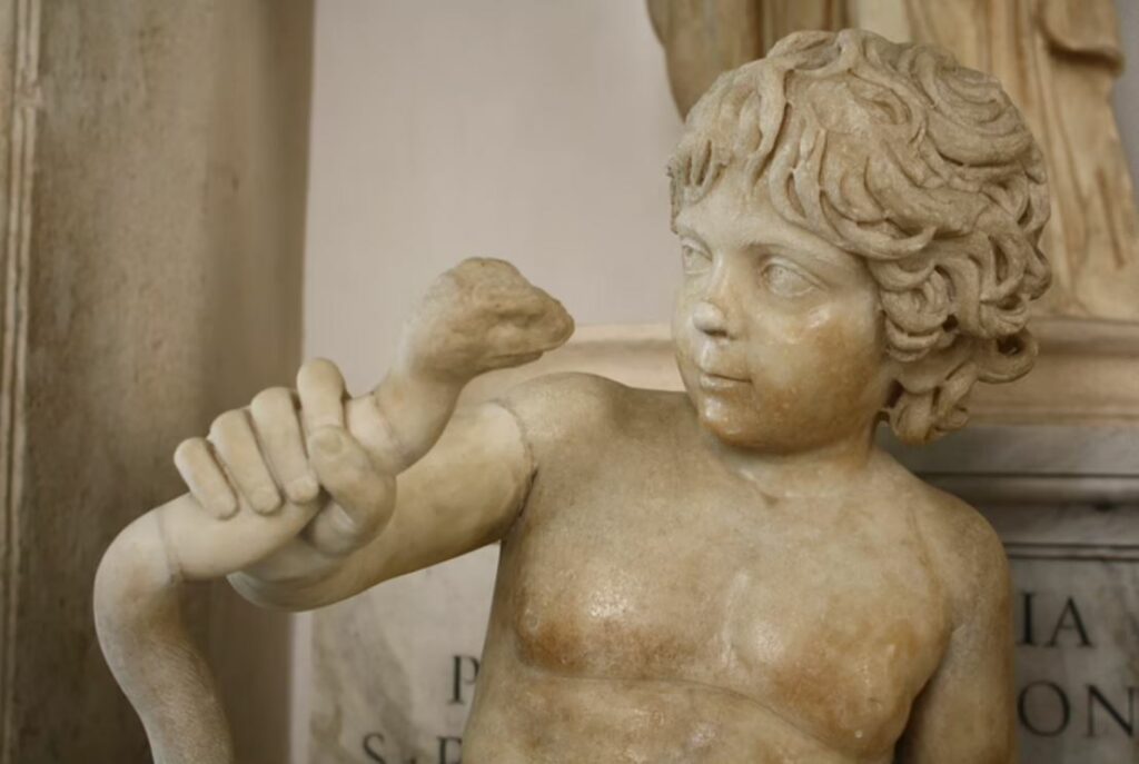 Infant Herakles stopping a snake