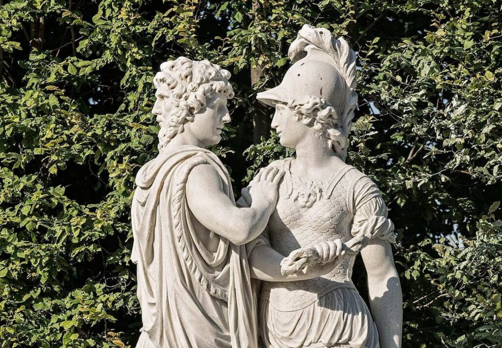 Statue of Janus and Bellona, Roman goddess of war. By Johann Wilhelm Beyer