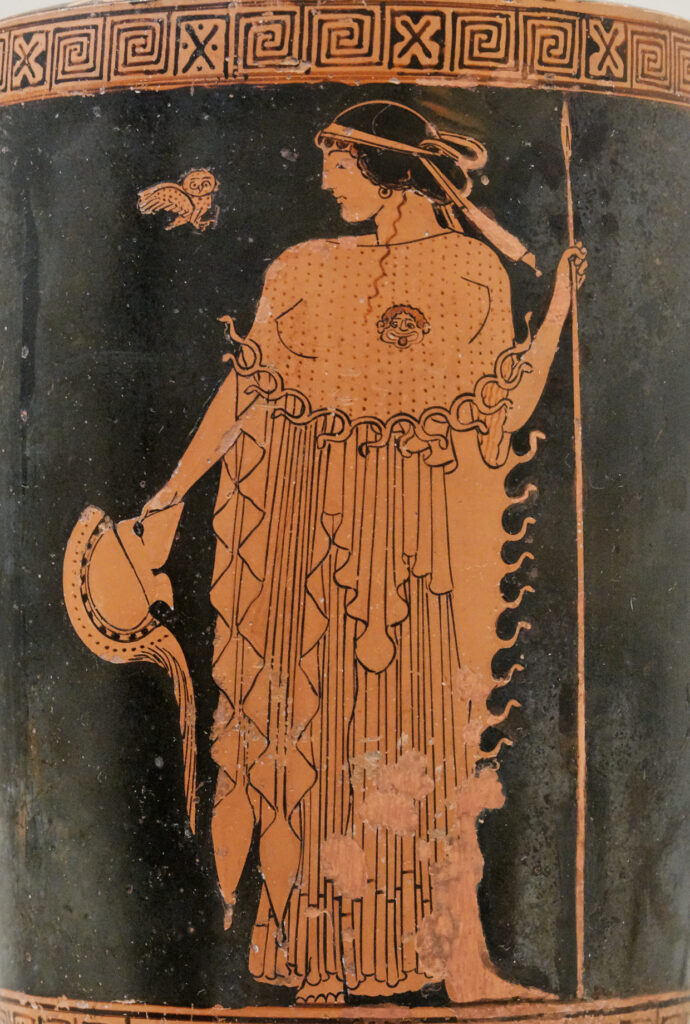Athena with an owl.